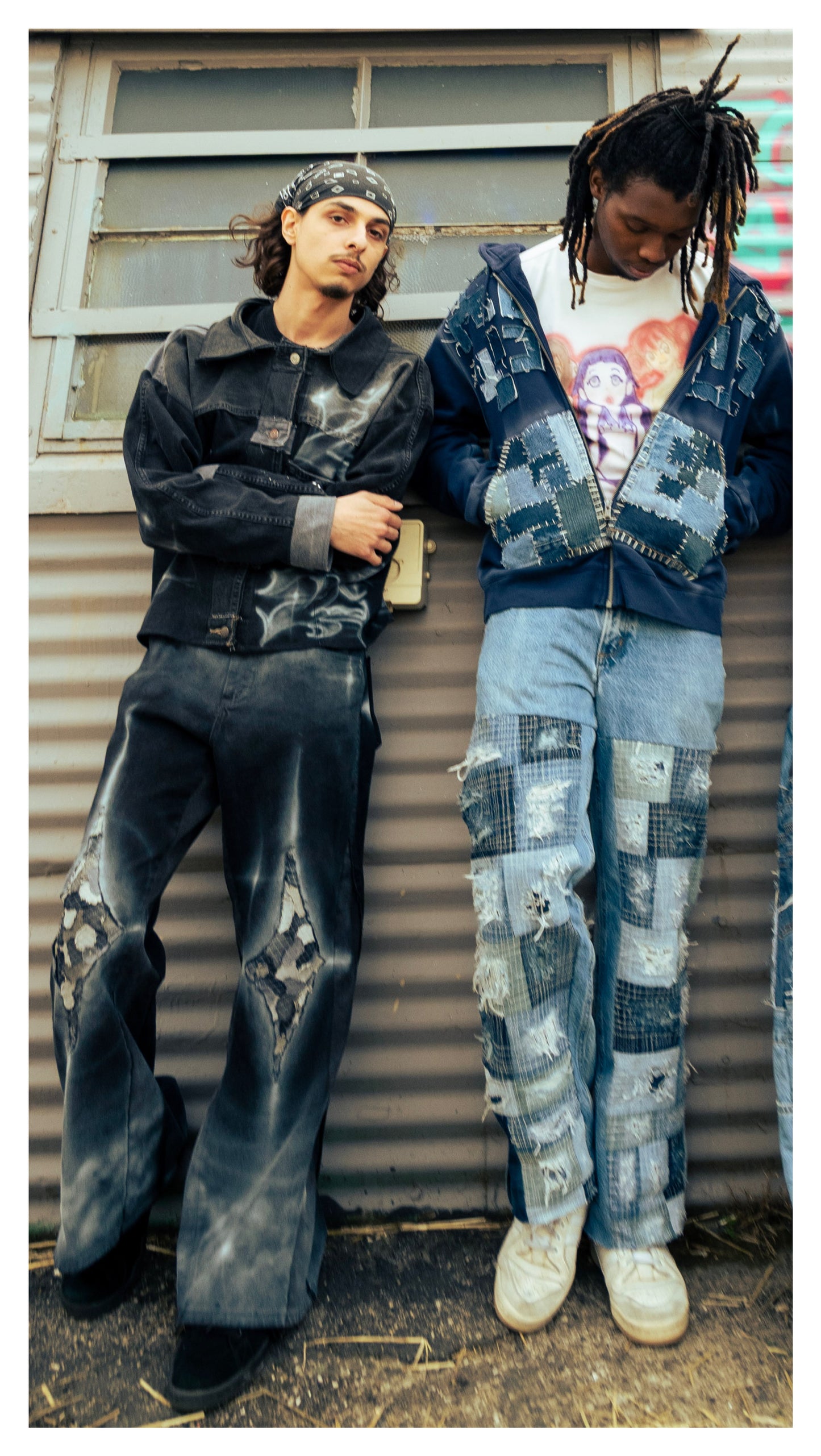 Realign Design x Planet 222 Flared & Repaired Star Denim Jeans